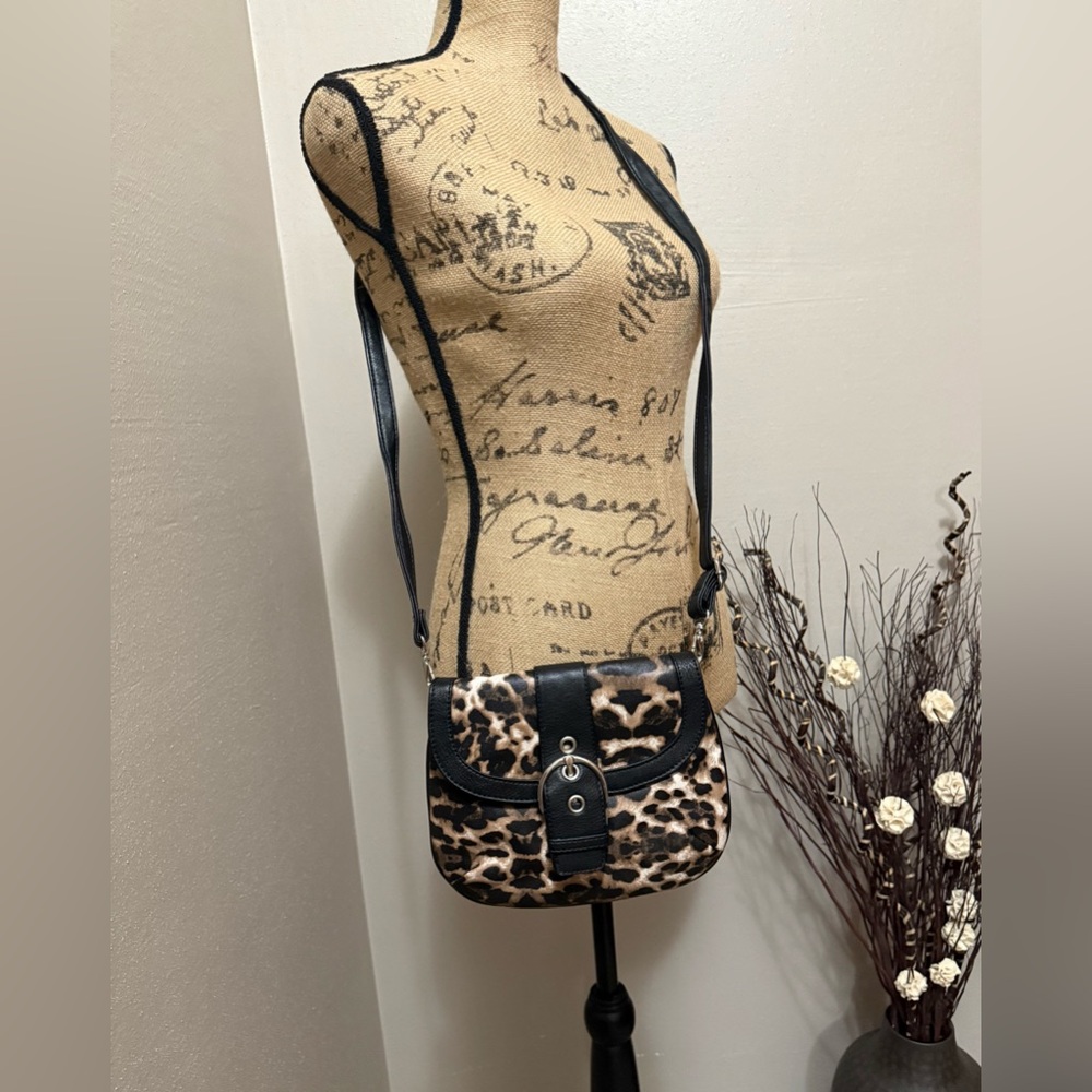 Grace Adele Leopard Print Crossbody Bag